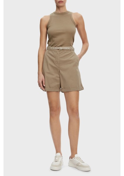 Streç Pamuklu Relaxed Fit Yüksek Bel Mini Short Bayan Short WW0WW42457 Aeg