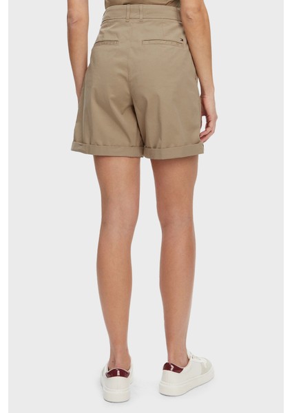 Streç Pamuklu Relaxed Fit Yüksek Bel Mini Short Bayan Short WW0WW42457 Aeg