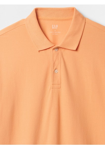 Erkek Turuncu Stretch Pique Polo Yaka T-Shirt modelleri