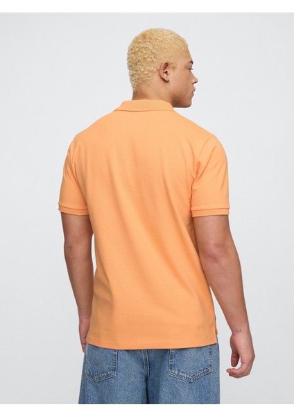 Erkek Turuncu Stretch Pique Polo Yaka T-Shirt indirimleri