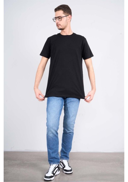 Çetinkaya Mentality 2772 Bisiklet Yaka Basic T-Shirt Siyah