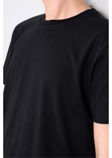 Çetinkaya Mentality 2772 Bisiklet Yaka Basic T-Shirt Siyah