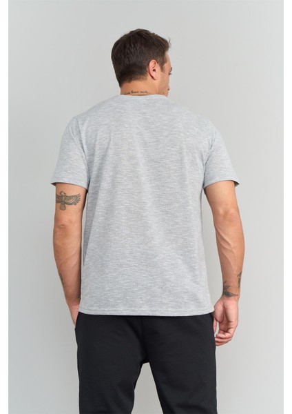 Çetinkaya Mentality 3447 V Yaka Regular T-Shirt Gri fırsatları