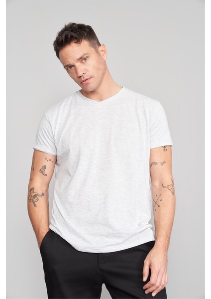 Mentality 2772V V Yaka Kar Melanj T-Shirt