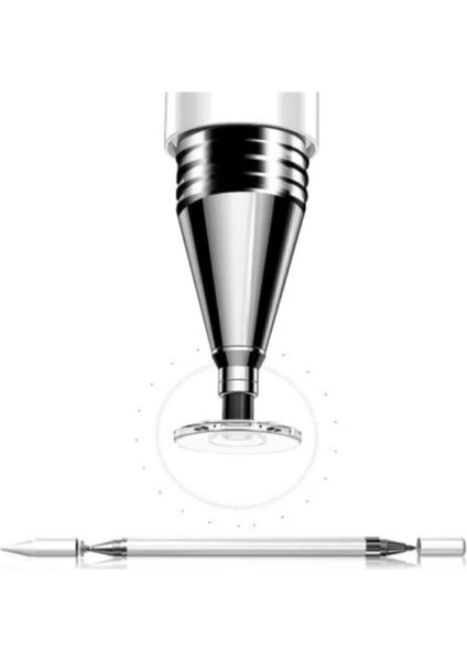 Dokunmatik Kalem Tüm Dokunmatik Ekranlara Uyumlu Pencil 2 In1 Disk Uçlu Stylus Çizim & Yazı Kalemi