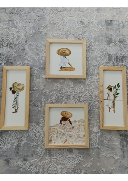 Ahşap Çerçeveli Bohem 4 Lü Set fiyatları