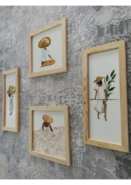 Ahşap Çerçeveli Bohem 4 Lü Set modelleri