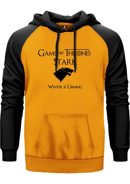 Game Of Thrones Stark Sarı Renk Reglan Kol Kapşonlu Sweatshirt