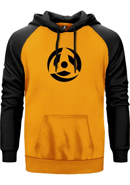 Naruto Logo Sarı Renk Reglan Kol Kapşonlu Sweatshirt