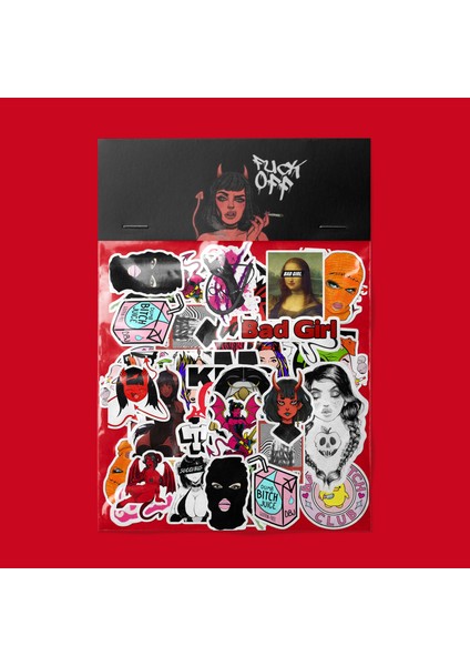 Bad Girl Sticker Paketi -Bullet Journal - Ajanda - Planner - Defter - Laptop Etiket Çıkartma Çok Renkli 10 x 15 Paket Boyutu 3 x 5 cm Stickerlar Paket Içeriği 25 Adet Dadi Ramba Sticker