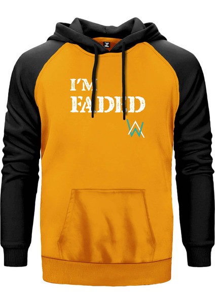 Alan Walker Faded Sarı Renk Reglan Kol Kapşonlu Sweatshirt
