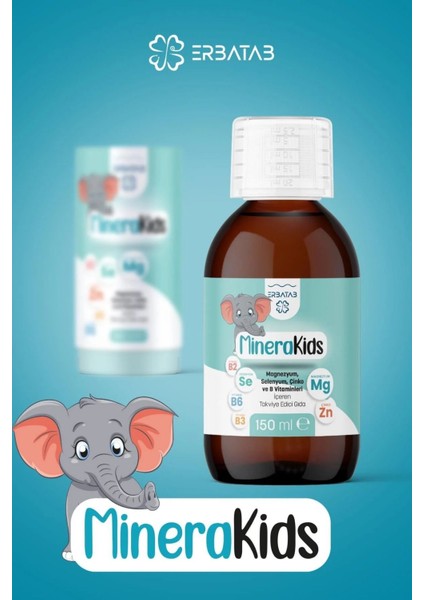 Çocuk Multivitamin ( Magnezyum, Çinko, Selenyum ) Minera Kids 150 ml modelleri