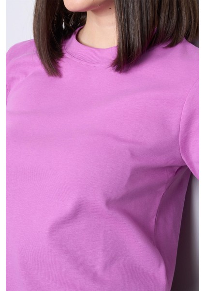 Ikoll 1004632 Hıper Mor Kadın Suprem Basic T-Shirt modelleri