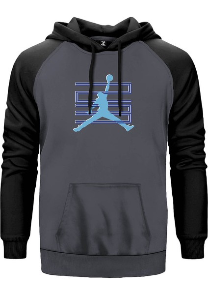 Jordan 23 Gri Renk Reglan Kol Kapşonlu Sweatshirt