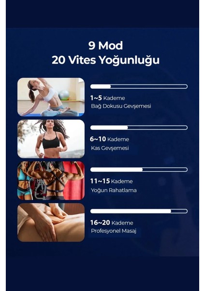 Şarjlı Geliştirilmiş 6 Top Başlıklı Fonksiyonlu Masaj Aleti 2000 Mah Masaj Tabancası