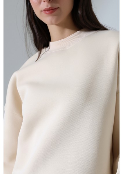 Yarım Balıkçı Yaka Şardonlu Salaş Basic Kadın Oversize Tunik Sweatshirt 21910 Taş fiyatları
