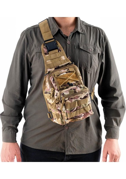 Çapraz Göğüs Askılı Tactical Çanta Kamuflaj