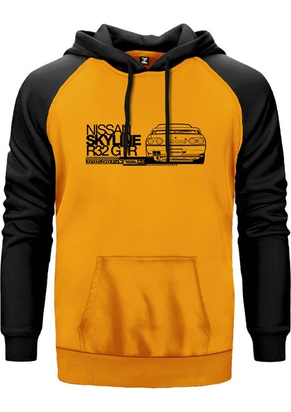 Nissan Skyline Sarı Renk Reglan Kol Kapşonlu Sweatshirt