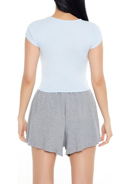 Örgü Crop T-Shirt
