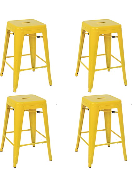 Tolix Yüksek Metal Tabure (4 Adet)