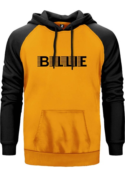 Billie Eilish Lined Sarı Renk Reglan Kol Kapşonlu Sweatshirt