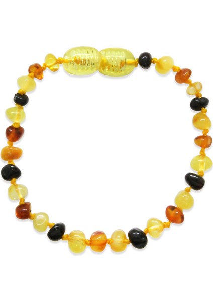 Oval Form Multicolor Doğal Damla Kehribar Bebek Bileklik fiyatları