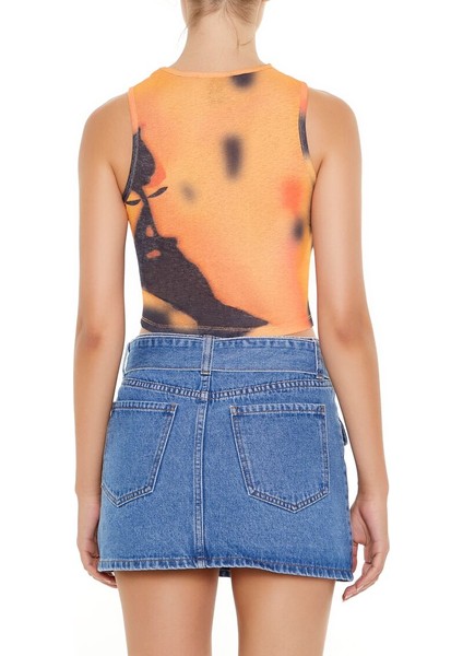 Tie-Dye Desenli Crop Atlet