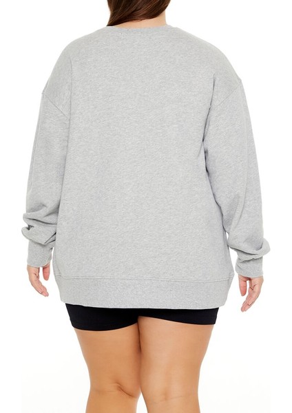 Plus Size New York Baskılı Sweatshirt