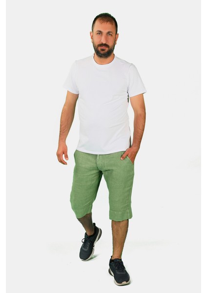 Erkek Keten Kapri Yeşil