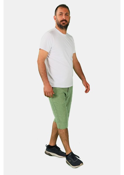 Erkek Keten Kapri Yeşil fiyatları