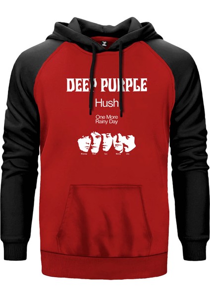 Deep Purple Band Kırmızı Renk Reglan Kol Kapşonlu Sweatshirt