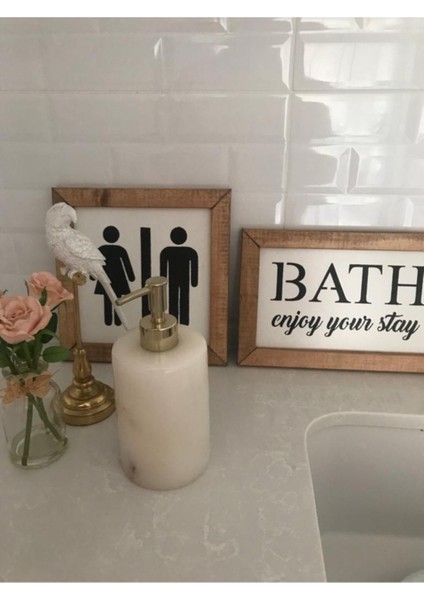 Gerçek Ahşap Banyo Dekor 2li Pano