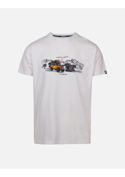 Horton Male Casual Printed Beyaz Erkek Tişört