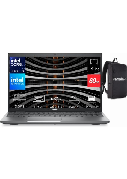 Latitude 5450 Ultra 7 155U N012L545014U-043 32GB 4tb Intel Graphics Windows 11 Pro 14" Full Hd Taşınabilir Bilgisayar