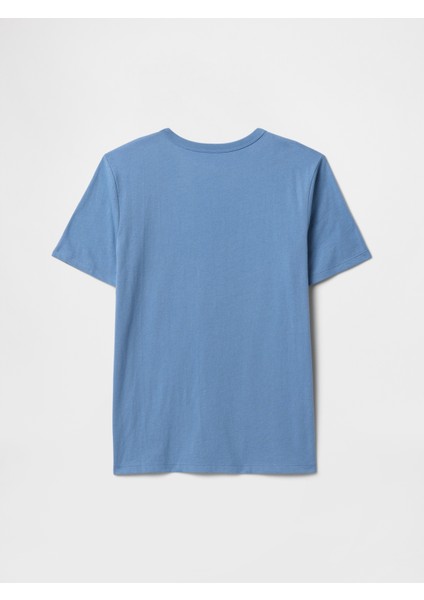 Erkek Çocuk Mavi Grafikli T-Shirt