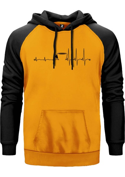 Sabah Kahvesi Sarı Renk Reglan Kol Kapşonlu Sweatshirt