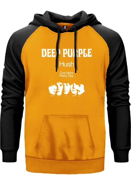 Deep Purple Band Sarı Renk Reglan Kol Kapşonlu Sweatshirt