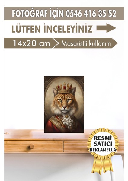 No:6 Kişiye Özel Tasarım Evcil Hayvan Tablosu Patili Hediyelik Kraliyet Kıyafetli Portresi