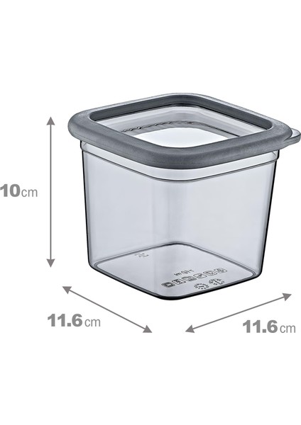 24'lü Set Skali Kare Saklama Kabı Antrasit 740 ml
