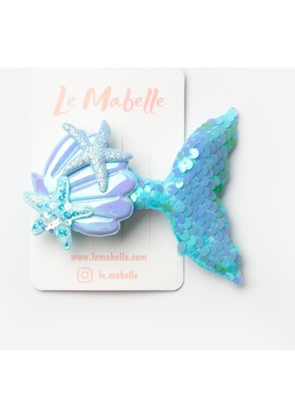 Mavi Pullu Deniz Kızı Kız Çocuk Klips Toka