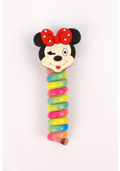 Çok Renkli Minnie Mouse Figürlü Kız Çocuk Makarna Toka