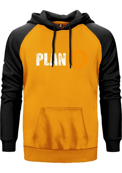 Kripto Para Plan B Sarı Renk Reglan Kol Kapşonlu Sweatshirt