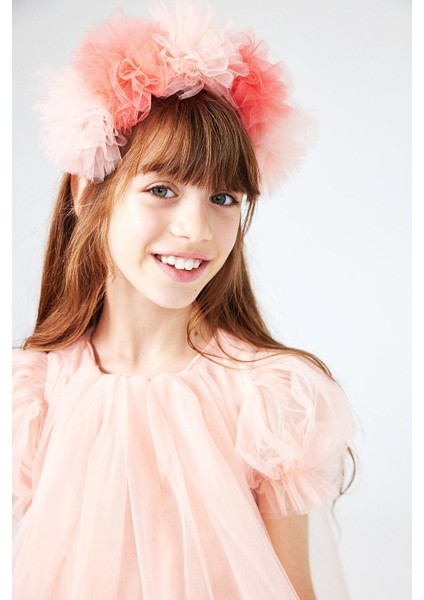 Pudra 5'li Tül Ponponlu Kız Çocuk Taç fiyatları