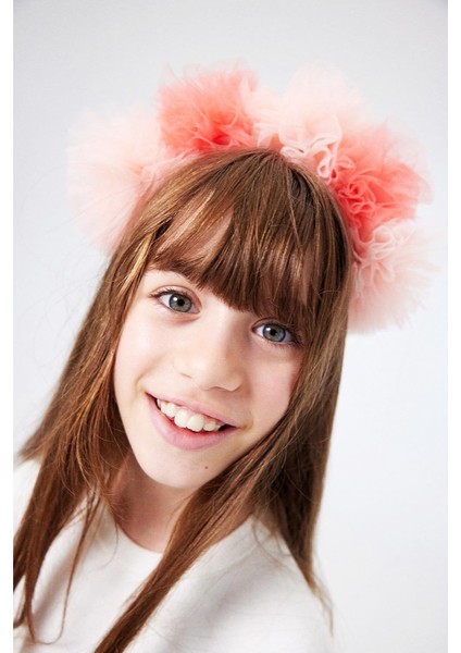 Pudra 5'li Tül Ponponlu Kız Çocuk Taç modelleri