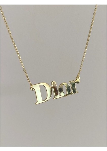 Dior Tarzı Isim Kolye Gümüş Kişiye Özel