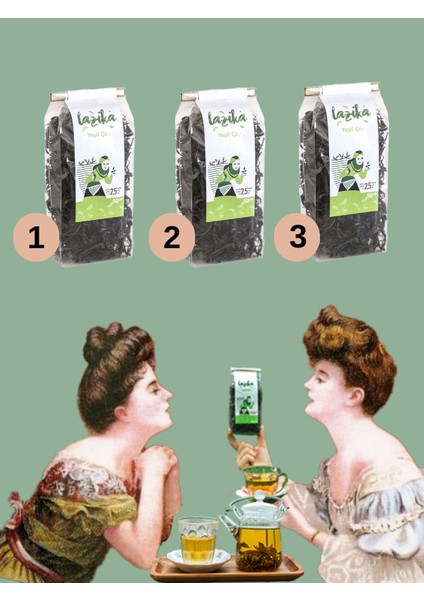 El Yapımı Yeşil Çay 50 gr (3'lü Set) Katkısız, Doğal, Antioksidan