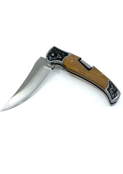 Full Rivet Çakı Geyik Gravürlü Zeytin Ağacı Sap modelleri