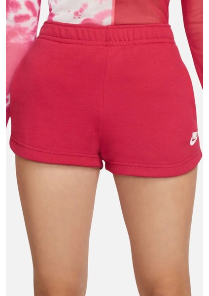 Sportswear Essential Fleece Women's Short Kadın Pamuklu Şort Kırmızı modelleri