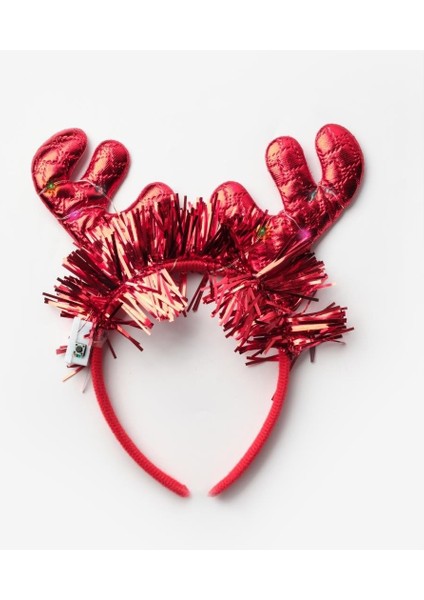 Kırmızı Işık Detaylı Geyik Boyunuzu Kız Çocuk Taç