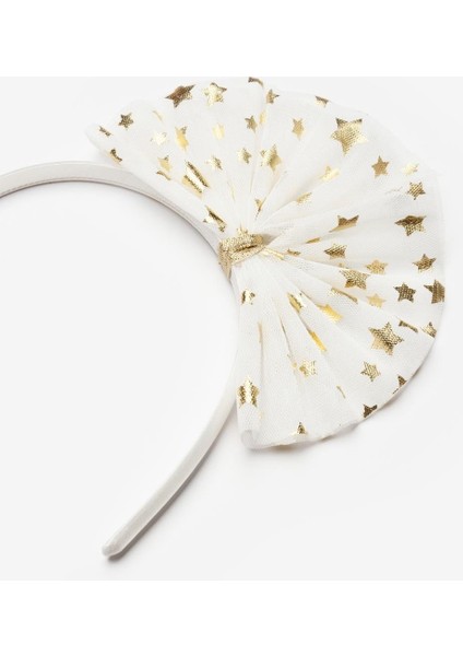 Beyaz Yıldızlı Tül Fiyonklu Kız Çocuk Taç fiyatları